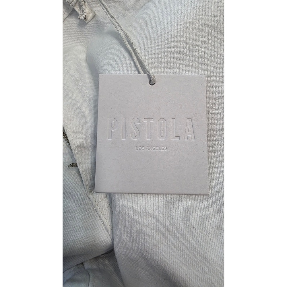 Pistola Penny Crop High Rise Wide Leg Jeans Snow White 26 - Picture 7 of 11